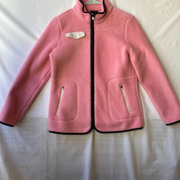 Vintage Talbots Pink Womens Jacket Coat Size Petite Small Full Zip Barbie Fleece - Picture 2 of 15